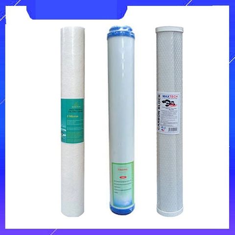 Bộ lõi lọc thô 123 nước đầu nguồn 20 inch gầy -  lõi lọc PP, lõi lọc OCB, lõi lọc CTO