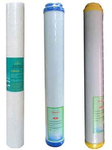 Bộ lõi lọc thô 123 - 20 inch loại bỏ tạp chất mùi màu cặn Canxi, Magie cho nước đầu nguồn