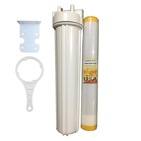Bộ cốc lọc thô đầu nguồn 20 inch zen 21 lọc cặn CANXI ( tặng tay vặn + giá treo cốc )