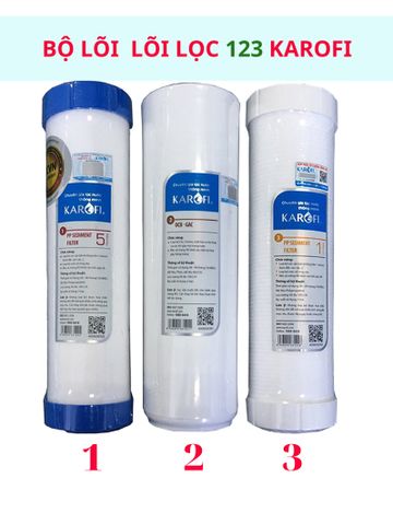 Bộ lõi 123 lọc nước Karofi hàng chính hãng lõi lắp cho máy lọc nước Karofi giá tốt
