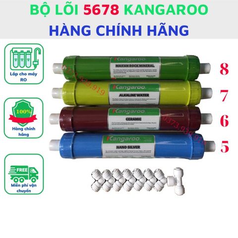 Bộ lõi lọc nước 5678 Kangaroo tọa khoáng tạo vị lắp cho máy lọc Kangaroo cam kết hàng chính hãng sai hàng đền 10TR
