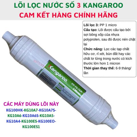 Bộ lõi lọc nước 1234 Kangaroo đúc liền dùng cho các model KG100HK-KG10A7-KG10A7S-KG10A6-KG10A6S-KG10A5-KG10A4-KG100ES-KG