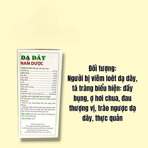 Dung dịch dạ dày Nam Dược hỗ trợ giảm viêm loét dạ dày-tá tràng(Hộp 12 gói)