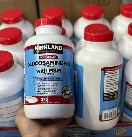 Bổ khớp Kirkland Glucosamine HCl with MSM USA 375 viên
