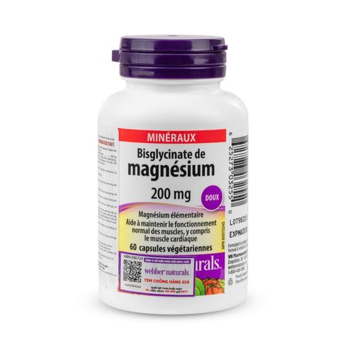 Magnesium 200mg Webber Naturals Canada 60 viên
