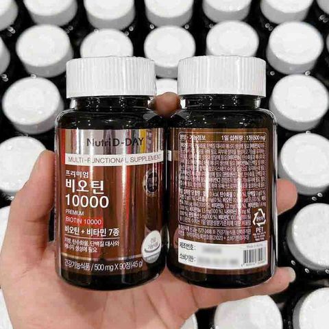 Viên uống mọc tóc Nutri D-DAY Premium Biotin 10000 Korea 90 viên