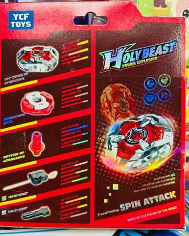 YCF TOYS Holy Beast X Series (6300 - Giao màu ngẫu nhiên)- Con Quay Chiến Đấu X-Wild Wolf & Fiery Dragon - Đồ Chơi Con Xoay Spinner Đối Kháng - Giao Màu Ngẫu Nhiên