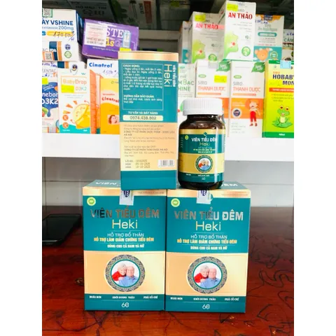 Viên Tiểu Đêm HEKI dùng được cho Nam và Nữ hỗ trợ giảm tình trạng tiểu buốt,tiểu gắt(Chai 60 viên)