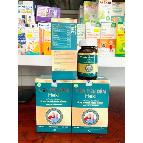 Viên Tiểu Đêm HEKI dùng được cho Nam và Nữ hỗ trợ giảm tình trạng tiểu buốt,tiểu gắt(Chai 60 viên)