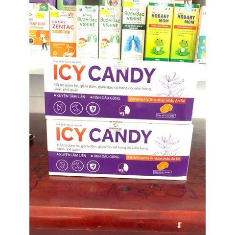 Kẹo ngậm ICY CANDY hỗ trợ giảm ho,đàm,rát họng,khàn tiếng(Hộp 20 vỉ)