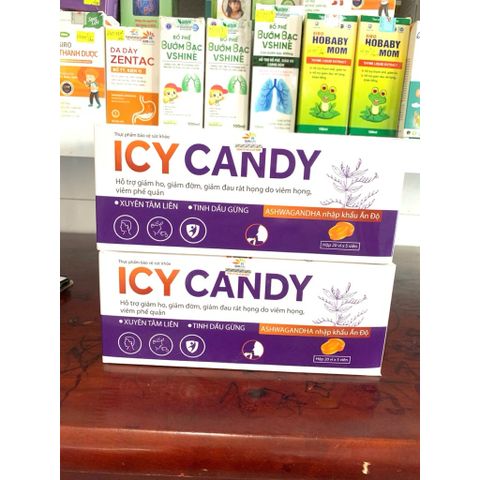 Kẹo ngậm ICY CANDY hỗ trợ giảm ho,đàm,rát họng,khàn tiếng(Hộp 20 vỉ)