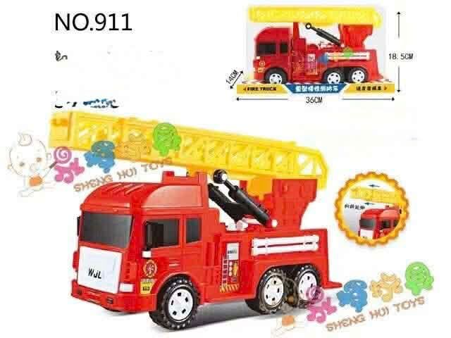 Đồ Chơi Xe Ô Tô Cứu Hỏa Thang Dài 911 - Xe Fire Truck Mô Hình Chạy Bằng đà