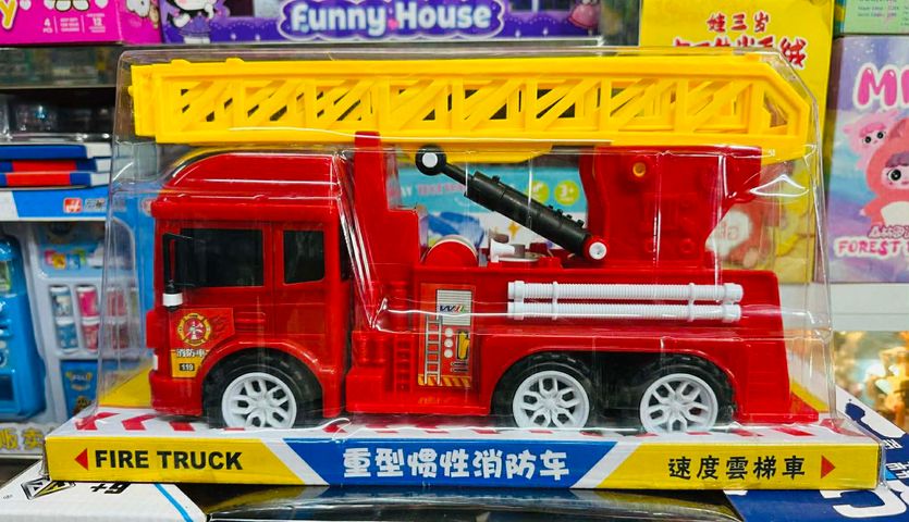 Đồ Chơi Xe Ô Tô Cứu Hỏa Thang Dài 911 - Xe Fire Truck Mô Hình Chạy Bằng đà