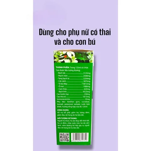 Siro Cảm Ho Bướm Bạc dùng được cho phụ nữ mang thai và trẻ sơ sinh(Chai 125ml)