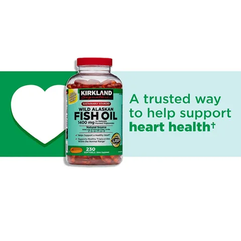 Dầu Cá Alaska Kirkland Signature Wild Alaskan Fish Oil 1400mg 230 Viên - Hỗ Trợ Tim Mạch, Omega-3, Vitamin A và D 643038