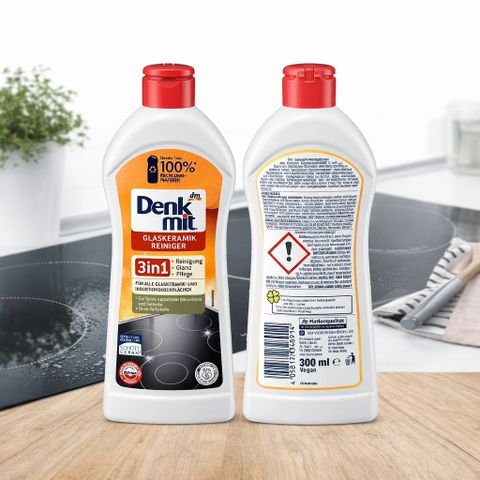 Dung Dịch Vệ Sinh Mặt Kính Bếp Từ Denkmit 3in1 300ml - Giúp Tẩy Dầu Mỡ, Làm Sạch Bề Mặt Kính - Hàng Nội Địa Đức