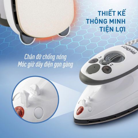 Bàn Ủi Du Lịch Mini GKÖCH Đức - Thiết Kế Nhỏ Gọn, Công Suất Mạnh Mẽ, Bảo Hành 12 Tháng, Phù Hợp Mỗi Chuyến Đi