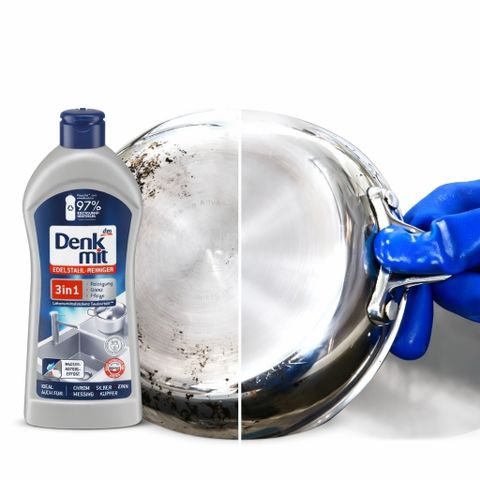 Dung Dịch Tẩy Rửa Inox Đánh Bóng Denkmit 3in1 300ml - Loại Bỏ Cặn Bẩn và Dầu Mỡ, Bảo Vệ Thiết Bị Kim Loại Chính Hãng Đức