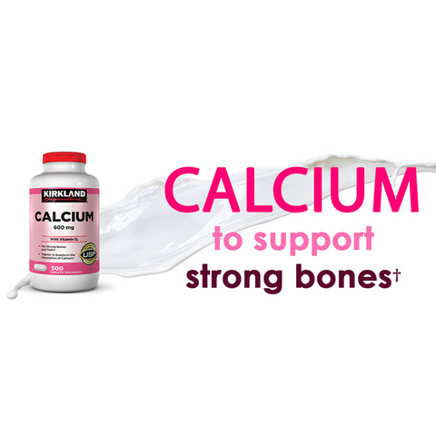 Viên uống Canxi Kirkland Calcium 600mg + D3 - Hỗ trợ sức khỏe xương khớp, hộp 500 viên nhập khẩu từ Mỹ 643113