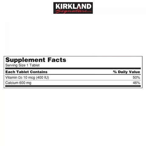Viên uống Canxi Kirkland Calcium 600mg + D3 - Hỗ trợ sức khỏe xương khớp, hộp 500 viên nhập khẩu từ Mỹ 643113