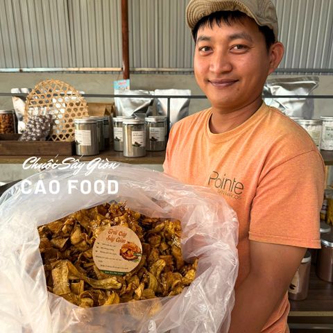 Chuối Sấy Giòn CAOFOOD 500gr – Snack Lành Mạnh Vị Mè Gừng Thơm Ngon, Hương Vị Quê Nhà, Càng Ăn Càng Ghiền