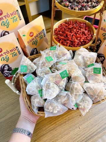 ( MUA 2 TẶNG 1) Trà Sâm Tố Nữ Kỷ Tử - Thảo Dược Tự Nhiên Bổ Huyết, Làm Đẹp Da, Cân Bằng Nội Tiết Tố Nữ, Tăng Cường Sinh Lực, Sức Khỏe Phụ Nữ
