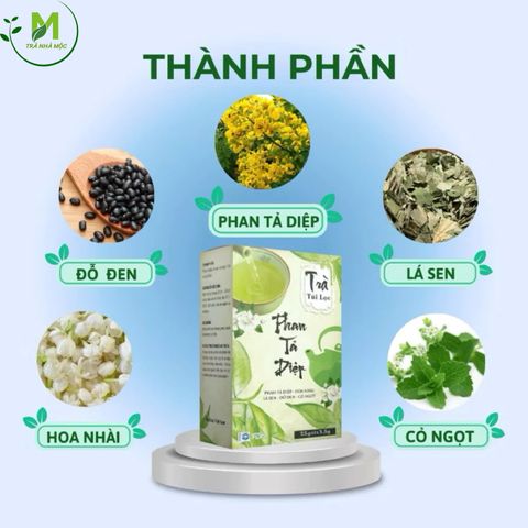 Trà Phan Tả Diệp Mộc Tâm- Hỗ Trợ Tiêu Hóa, Nhuận Tràng, Thanh Lọc Cơ Thể- Hộp 25 gói x 3,5g
