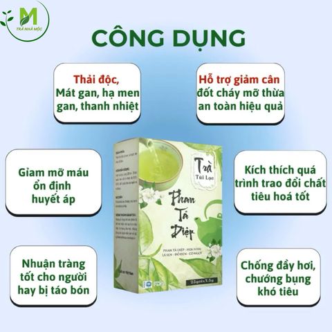 Trà Phan Tả Diệp Mộc Tâm- Hỗ Trợ Tiêu Hóa, Nhuận Tràng, Thanh Lọc Cơ Thể- Hộp 25 gói x 3,5g