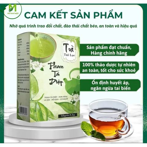 Trà Phan Tả Diệp Mộc Tâm- Hỗ Trợ Tiêu Hóa, Nhuận Tràng, Thanh Lọc Cơ Thể- Hộp 25 gói x 3,5g