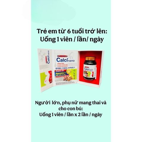 Thực phẩm Calci Nano Medi Korea giúp xương,răng chắc khoẻ,hỗ trợ canxi cho phụ nữ mang thai và trẻ em(Chai 50 viên)