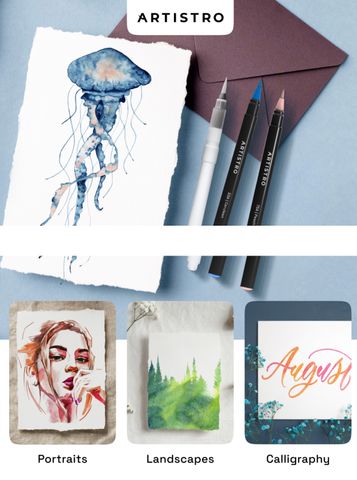 {Order giao 15/4} Bộ 48 bút màu nước ARTISTRO 48 Watercolor Brush Pens ( Mỹ)