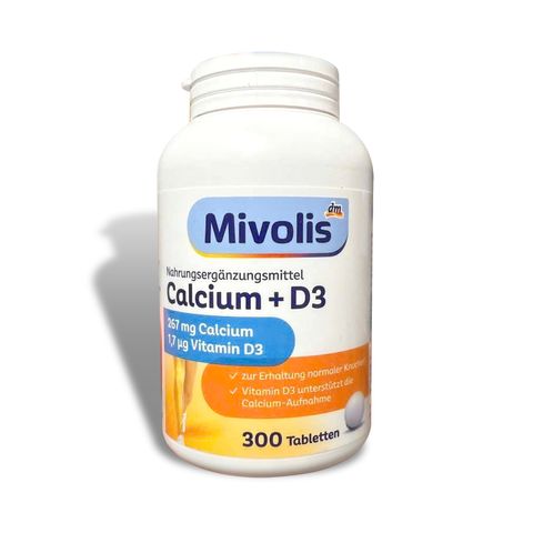 Viên uống Calcium + D3 Mivolis Đức 300 viên
