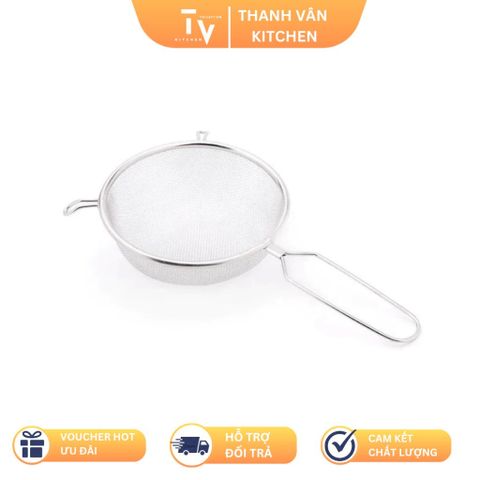 Vợt Lưới 2 Quai Inox An Toàn - Rây Thực Phẩm, Lọc Cháo Cho Bé, Dụng Cụ Bếp Tiện Dụng, Thực Phẩm Không Gỉ, Đồ Gia Dụng Nhà Bếp (TV176-1)