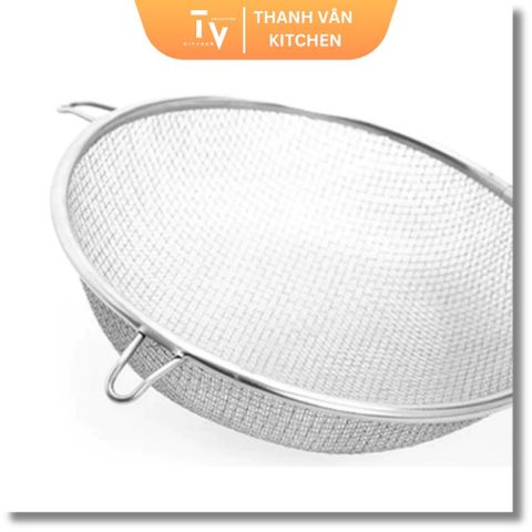 Vợt Lưới 2 Quai Inox An Toàn - Rây Thực Phẩm, Lọc Cháo Cho Bé, Dụng Cụ Bếp Tiện Dụng, Thực Phẩm Không Gỉ, Đồ Gia Dụng Nhà Bếp (TV176-1)