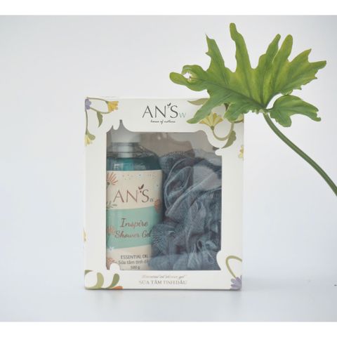 Hộp Quà tặng Gel tắm AN'Sw 10 hộpx(500g, bông tắm, túi giấy) tặng sinh nhật, lễ 8/3, 20/10,20/11,Tết