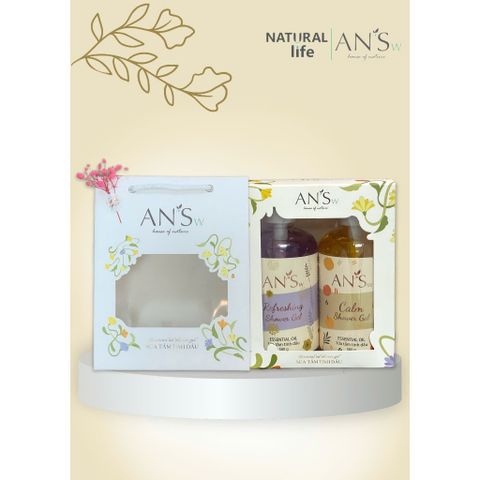 Hộp Quà Tặng Gel Tắm (500gx2) AN'Sw Tặng sinh nhật, 8/3, 20/10, 20/11, Noel, Valentine (kèm túi).MỚI