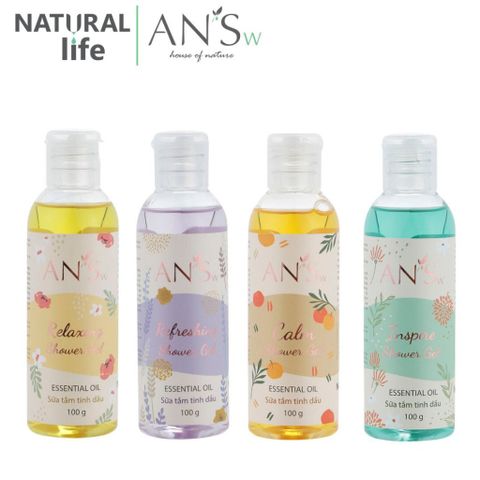 (Thùng 20 chai)Sữa Tắm Tinh Dầu AN'Sw 100ml - Mini du lịch - Dạng gel - Dưỡng ẩm và sáng mịn da