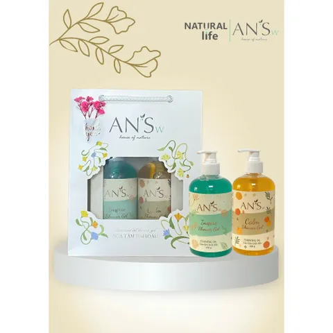 Hộp Quà Tặng Gel Tắm Tinh dầu AN'Sw (500gx2) Tặng 8/3, 20/10, 20/11, Noel, Valentine.