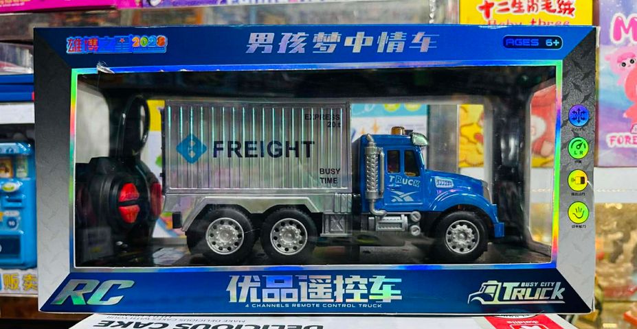 Xe ô tô đầu kéo chở hàng Freight, Xe ô tô tải container điều khiển từ xa RC Truck chạy bằng pin sạc, có đèn 995