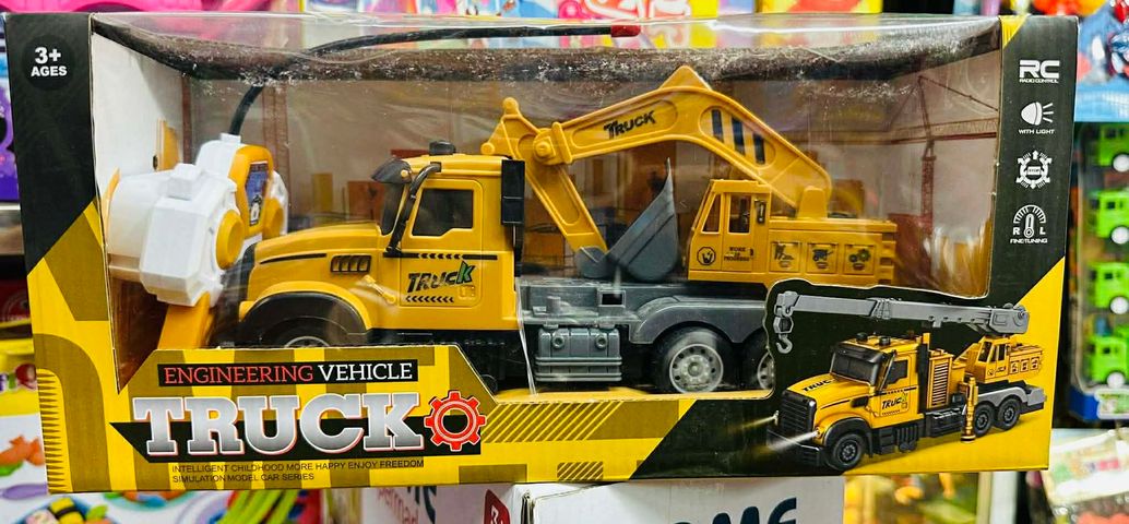Đồ chơi xe ô tô công trình 321-1 321-2 321-3, xe ô tô cứu hỏa điều khiển từ xa 322-3, xe chạy bằng pin sạc, có đèn