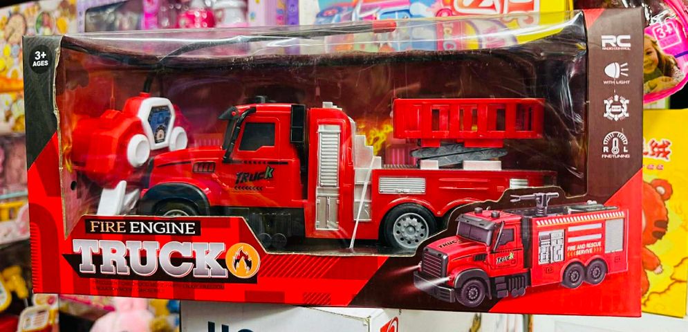 Đồ chơi xe ô tô công trình 321-1 321-2 321-3, xe ô tô cứu hỏa điều khiển từ xa 322-3, xe chạy bằng pin sạc, có đèn