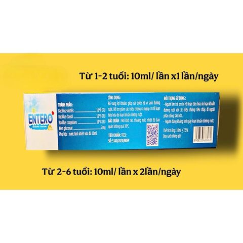 Men vi sinh Entero dùng được cho bé sơ sinh hỗ trợ giảm rối loạn đường ruột(Hộp 20 ống)