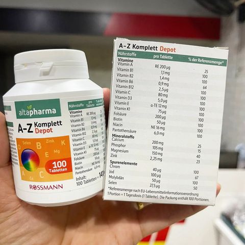 Vitamin tổng hợp Altapharma A-Z Depot Đức 100 viên