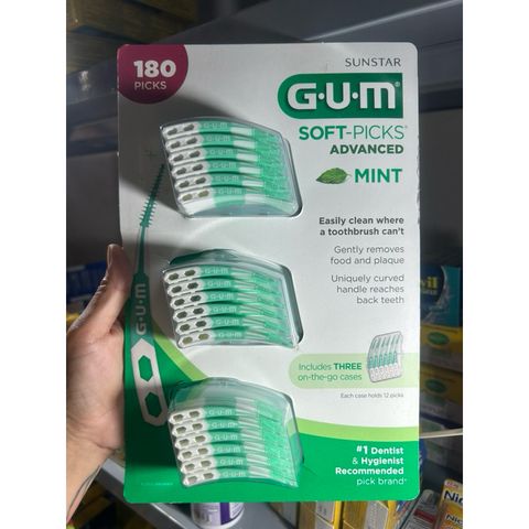 Tăm Gum Soft-Picks Advanced Mint tăm nha khoa Gum hương bạc hà [Hàng Mỹ]