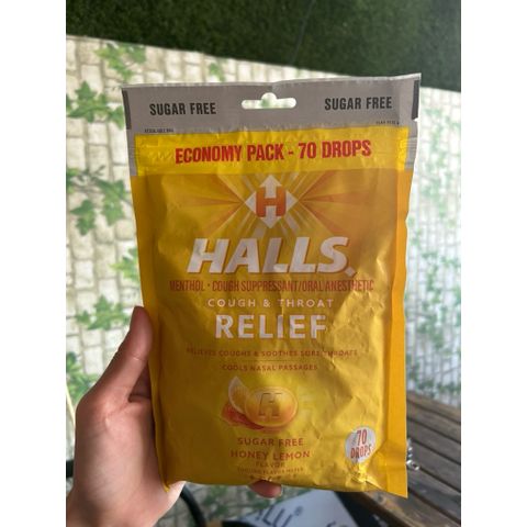 Sugar Free - Kẹo Ngậm Halls Relief Không Đường – Vị Bạc Hà Núi