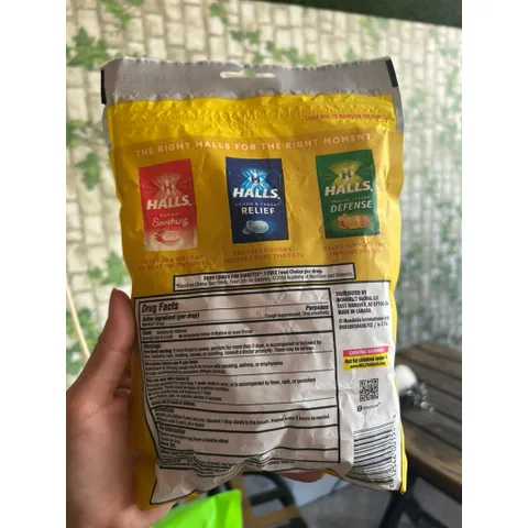 Sugar Free - Kẹo Ngậm Halls Relief Không Đường – Vị Bạc Hà Núi
