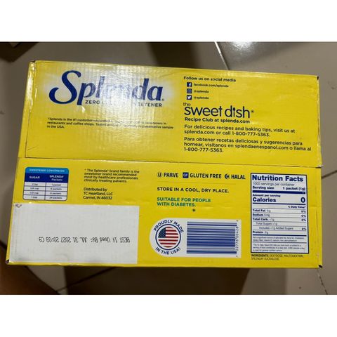 Đường ăn kiêng Splenda Zero Calorie Sweetener của Mỹ date 2027