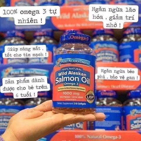 [Chính hãng -Hàng AIR] Viên dầu cá Alaska Omega Wild Alaskan Salmon Oil 1000mg