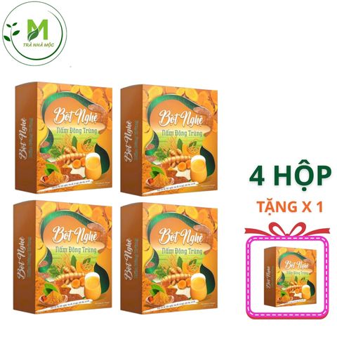 Bột Nghệ Nấm Đông Trùng- Tinh Bột Nghệ, Gạo Lứt, Bột Sắn, Nấm Đông Trùng- Hỗ Trợ Tiêu Hóa, Dạ Dày& Đại Tràng, Giải Độc Gan, Tăng Sức Đề Kháng và Bồi Bổ Cơ Thể ( Hộp 20 túi )