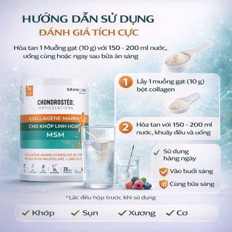 Bột Hỗ Trợ Xương Khớp Granions Chondrosteo Articulations Marin 280g -  Giảm đau nhức khớp ,ngăn lão hóa khớp